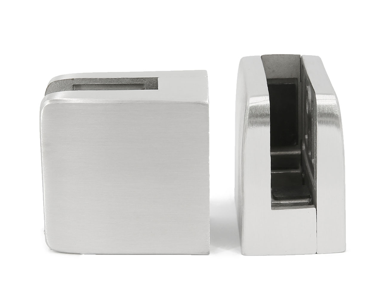 ⋆ Top Hardware Square Glass Clamp,3/8"or1/2" Glass,Square Railing Post