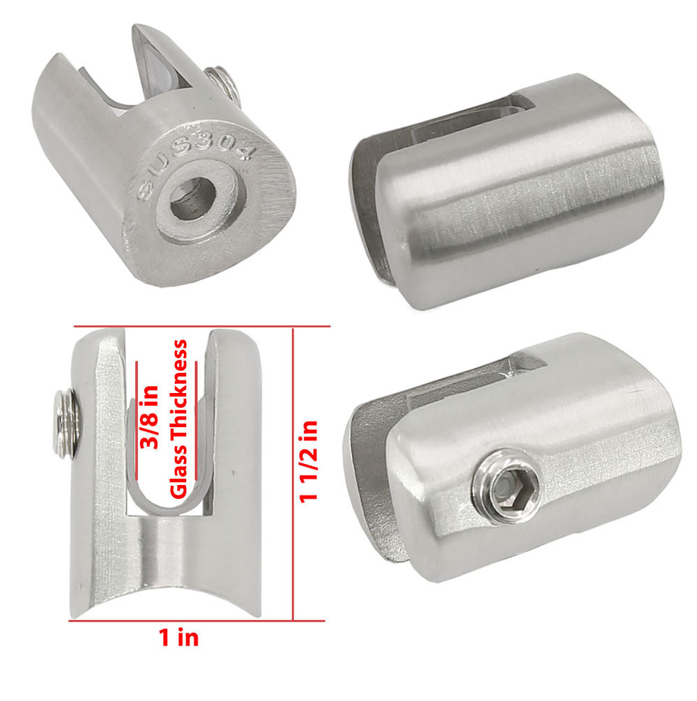 ⋆ Top Hardware Slot Mount Glass Clamp for 1/4"5/16'' glass thickness.