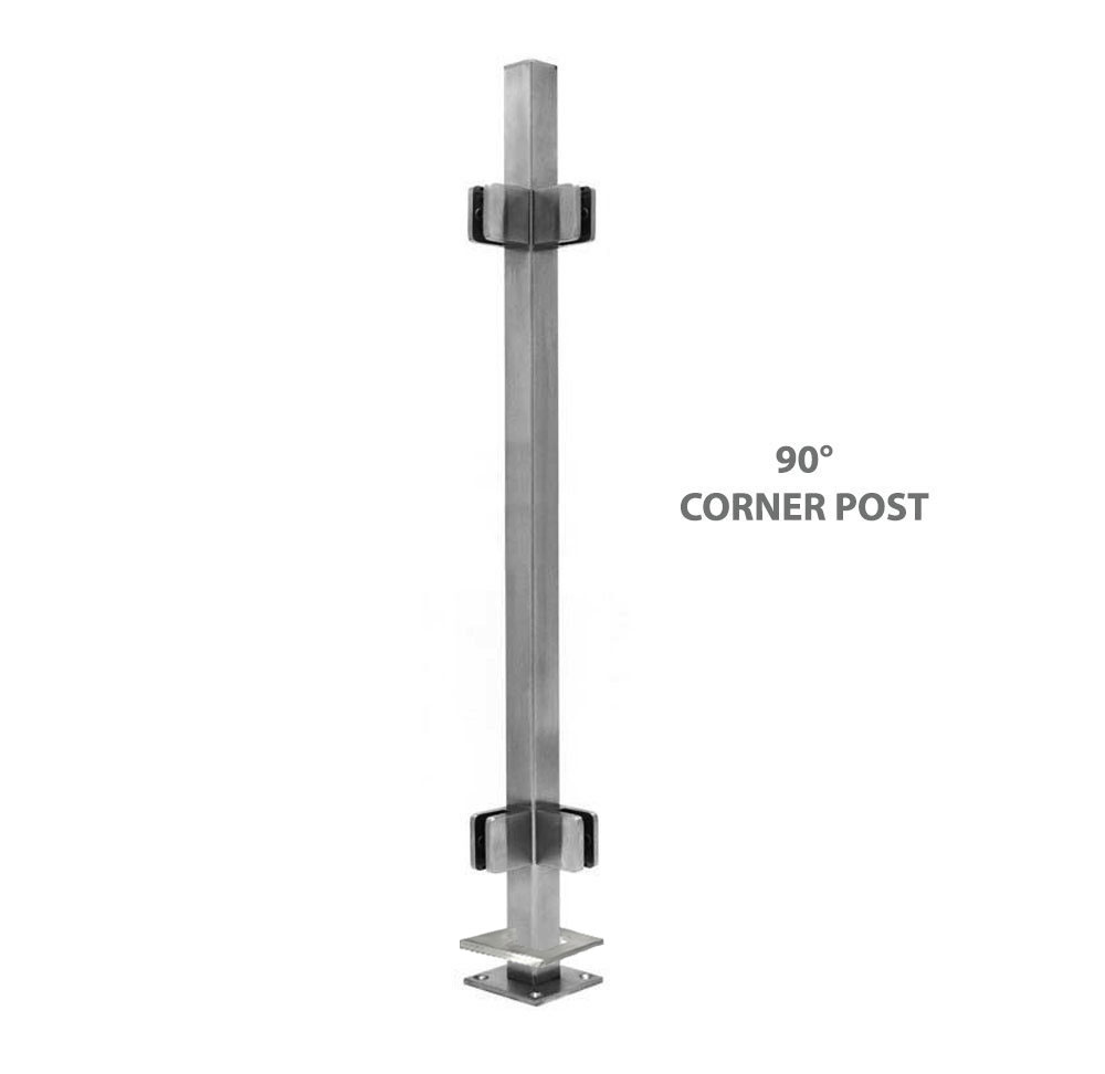 Details about   1100mm Standing Glass Clamp Stainless steel Glass Post Balustrade Railing Post 