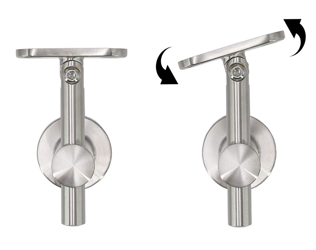 Stainless Steel 316 Grade Glass Mount Staircase Adjustable Handrail Bracket for Rectangle ...