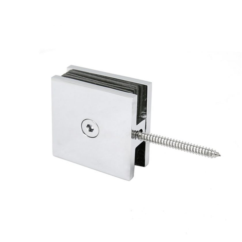 ⋆ Glass to Wall Glass Clamp Including Black Rubber Gasket