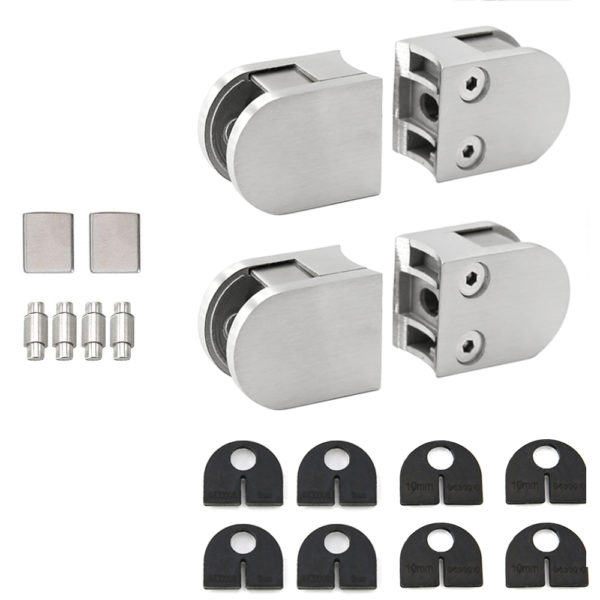 Stainless Steel 316 Grade 15/8″ OD Round Back D Glass Clamp 54 x 40 mm