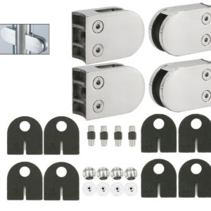 (GC-063M) Stainless Steel 316 Grade Heavy Duty 1-5/8" Round Back Glass Clamp for 3/8" or 1/2" Tempered Glass or Laminated Glass