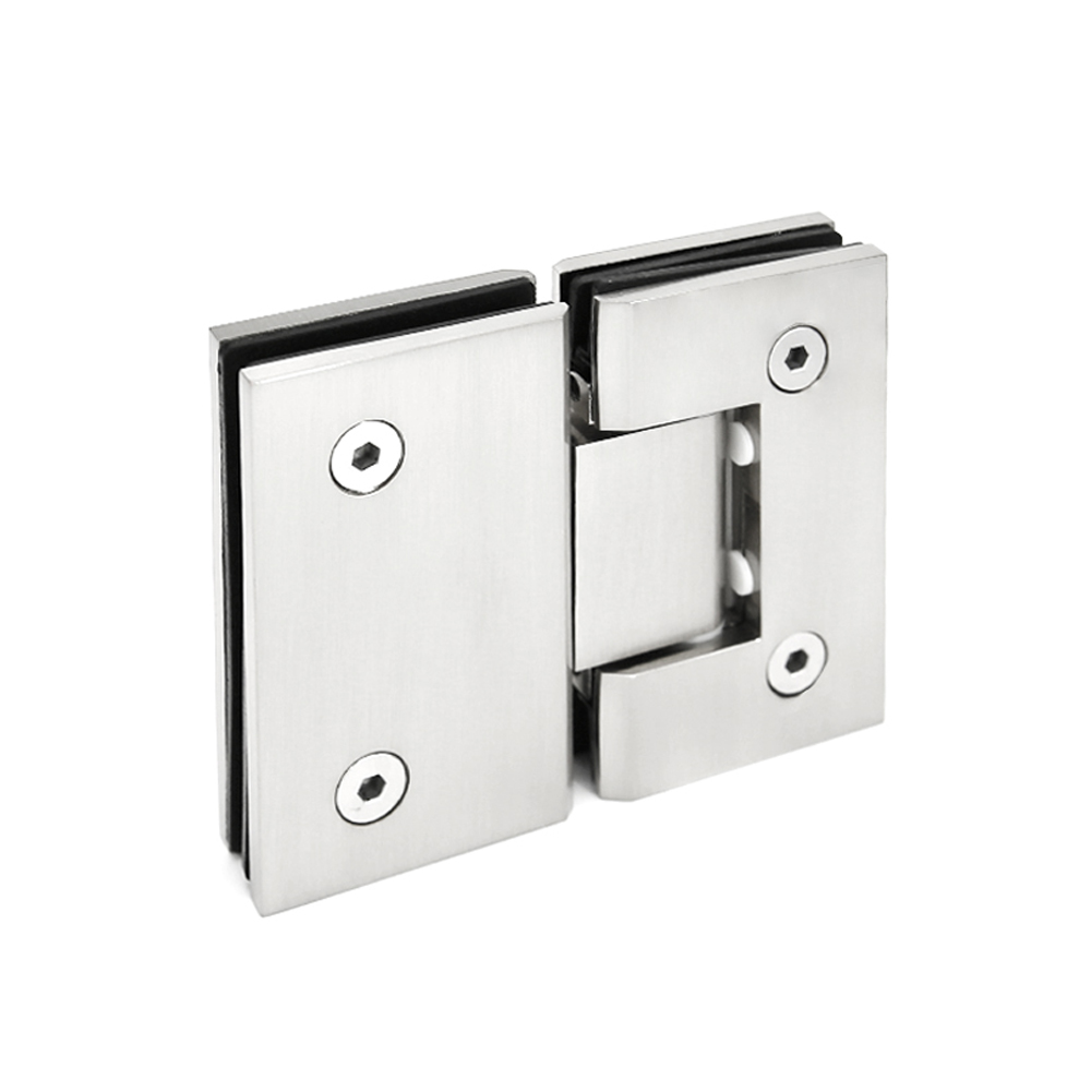 Alise Heavy Duty 180 Degree Glass Door Cupboard Showcase Cabinet Clamp Glass Shower Doors Hinge Replacement Parts,Stainless Steel Brushed Finish 