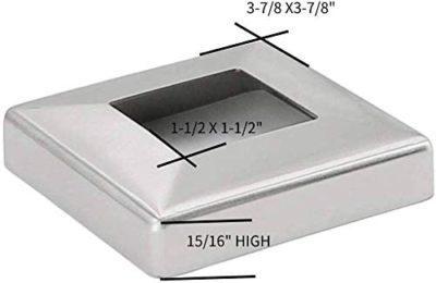 Base Cover for 1-1/2″ x 1-1/2″ Square Post Fitting,15/16″ High Bevel ...