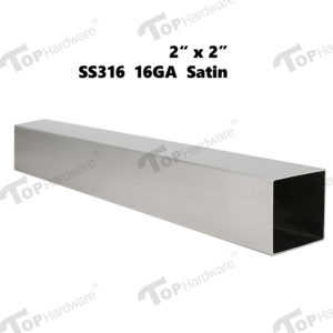 (12)-Stainless Steel 316 [Marine Grade] 16 Gauge Square Tube 2" x 2" (1-8ft), Satin Finish