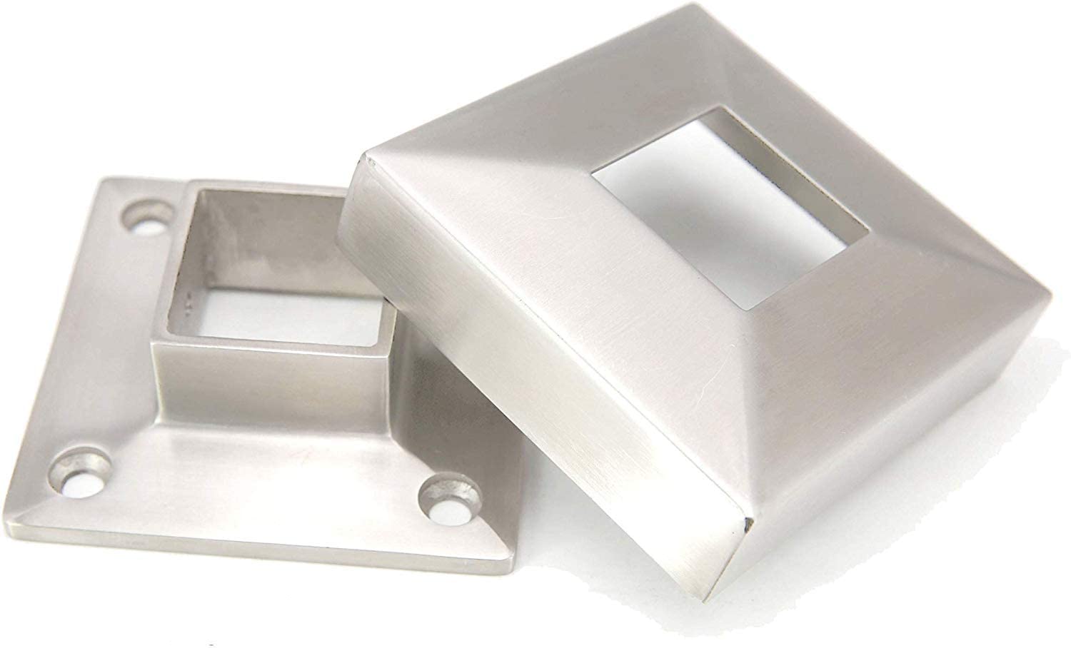 Stainless Steel 316 Grade Base Flange + Cover Combo for Square Post