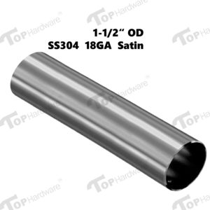 (8)-Stainless Steel 304 Grade Tube 1-1/2" OD Round 18 Gauge (2~8 ft), Satin Finish
