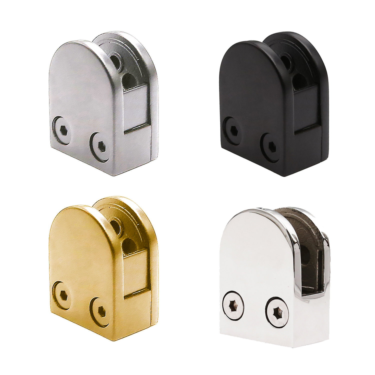 (GC-050-F_) Stainless Steel 316 Grade Heavy Duty Flat Back Glass Clamp 50 x 40 mm for 1/4″ or 3/8″ Tempered Glass or Laminated Glass