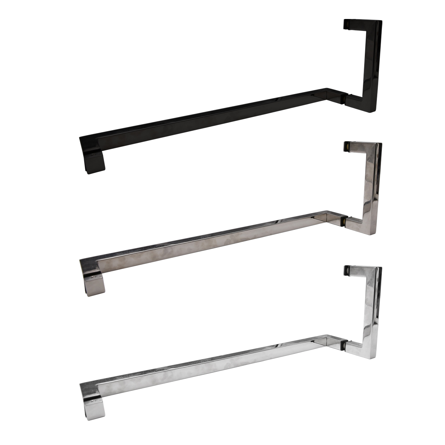 Stainless Steel Square 6″ Shower Door Pull Handle 18″ Towel Bar