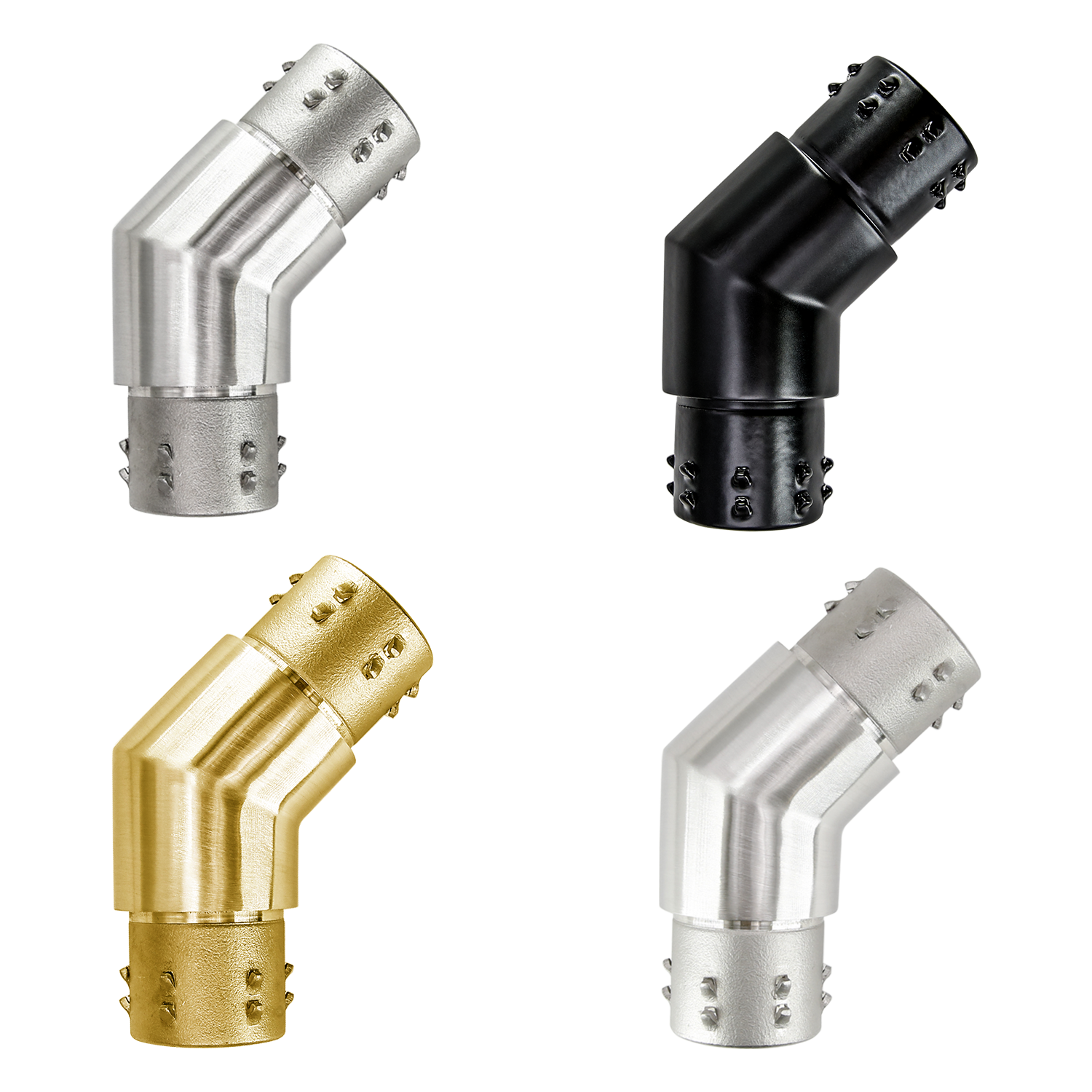 (FC-R38/50-135_) Stainless Steel 316 Grade 135° 2-Way Elbow Connector for 2" OD Round Tube