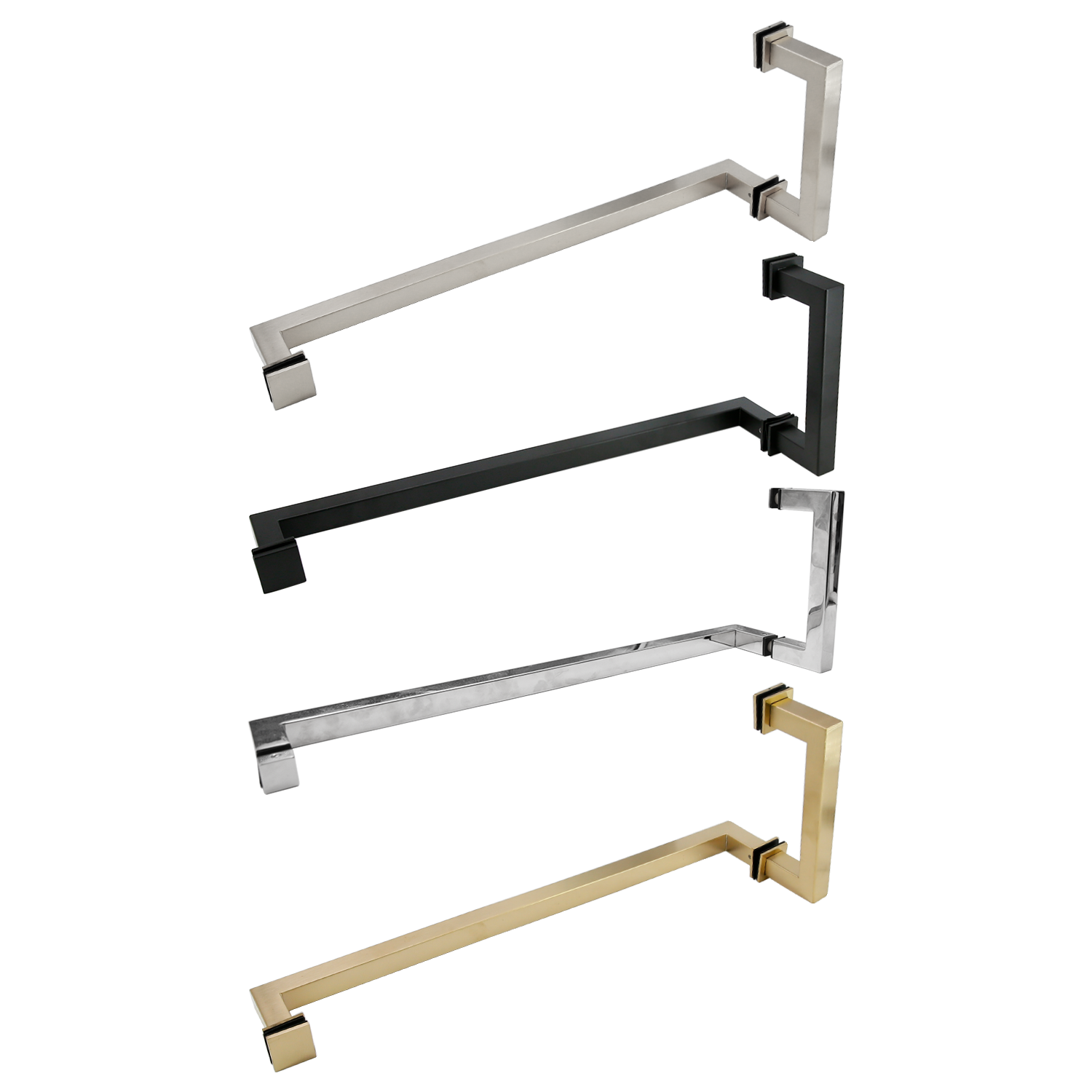 SUNNY 6" Stainless Steel Pull Handle For Frameless Shower Doors – Back-to-Back, Polished Silver, Contemporary