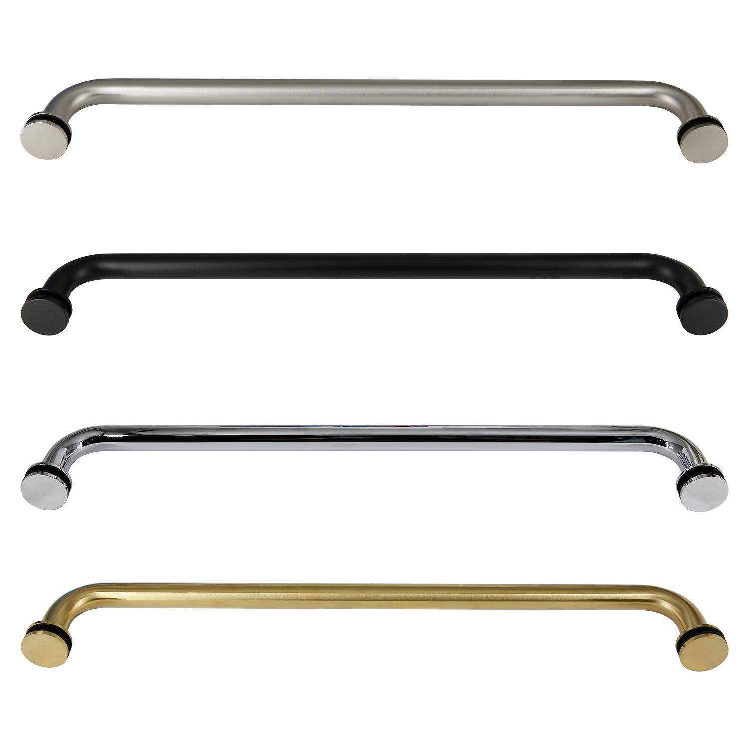 (SSTS18_) Stainless Steel 18-inch Shower Glass Door Single Side Round Shape Towel Bar