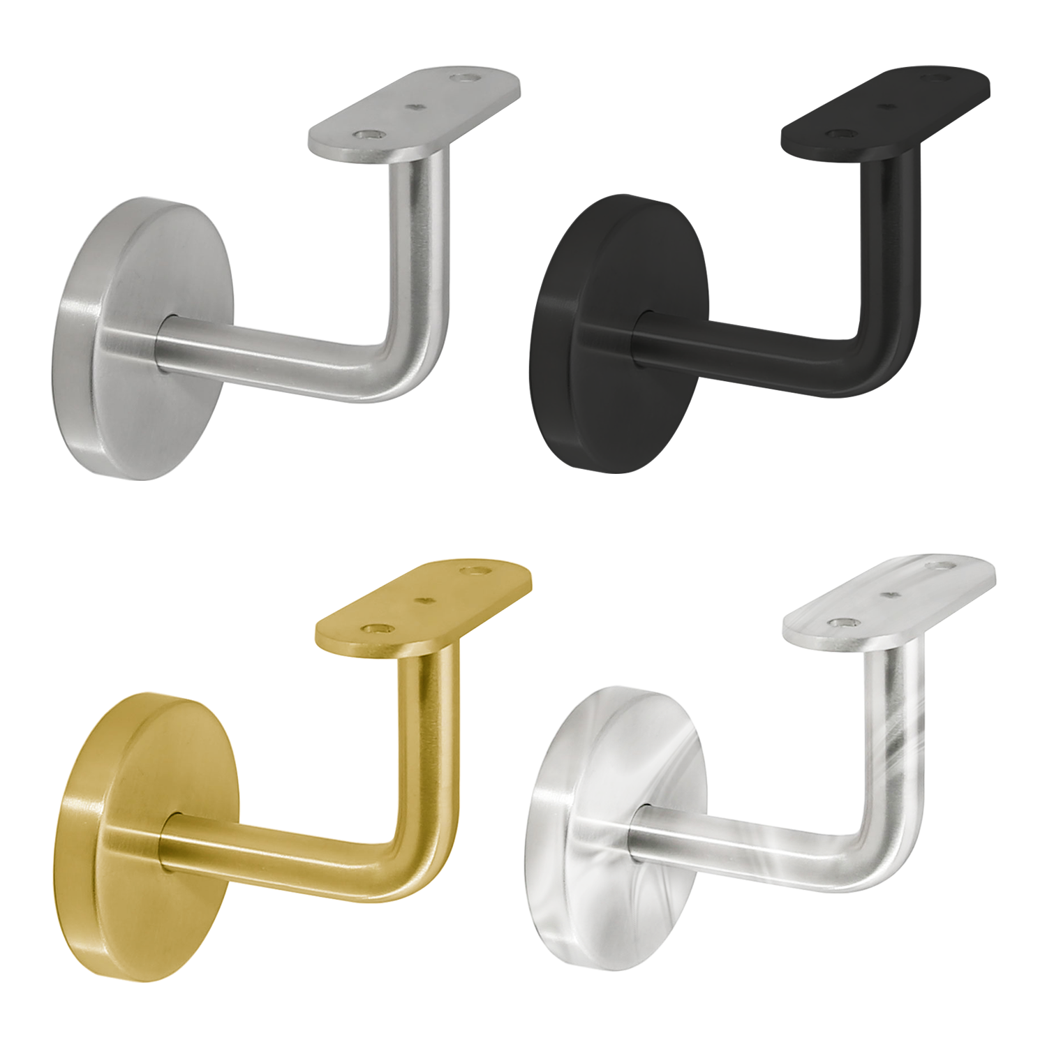 Round Bracket for Flat and Round Tube 2.5 in. Stainless Steel Handrail Wall Bracket