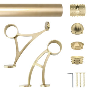 (FT-RL-2OD-G) Stainless Steel Bar Foot Rail Kit (Custom-made) - Satin Gold 2" OD Tube