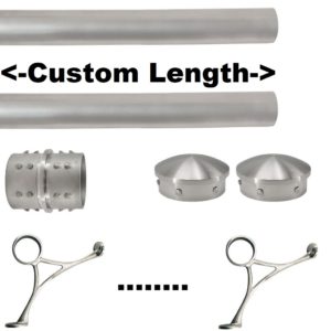 (FT-RL-2OD-S)Stainless Steel Bar Foot Rail Kit (Custom-made) – Satin Brush Finish 2″ OD Tube