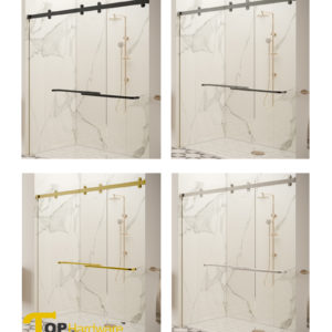Stainless Steel Deluxe 180 Degree Cambridge Series Two Door Bypass Sliding Shower Door System