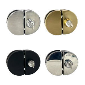 (GGL-6497_) Stainless Steel 304 Grade Anti-Theft Security Double or Single Glass Door Lock with Keys - No Drill Holes Needed