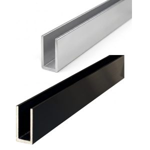Aluminum Deep U-Channel for 1/2" Glass Thickness - 19 ft 8 in Long - Store Pickup Only (WU3420_)