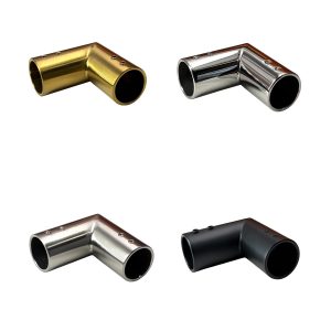 (CRETC2_) Stainless Steel Crescent 90 Degree Round Bar Track Connector for Sliding Shower Door